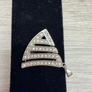 Elegant Silver Tone Crystal Pendant